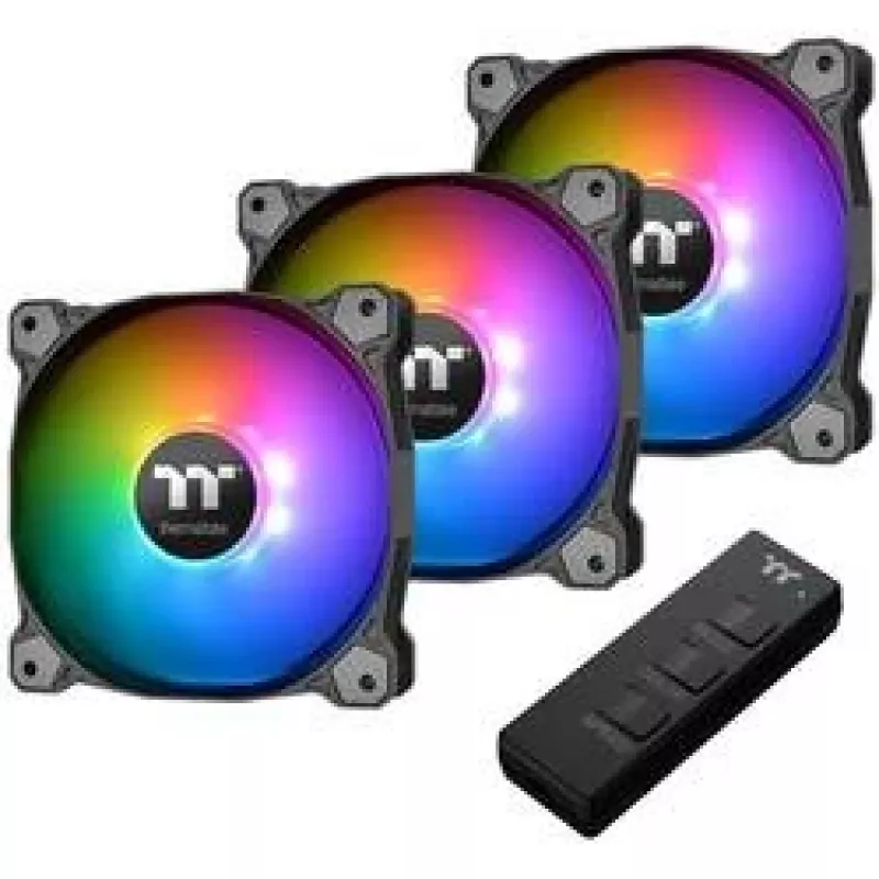 Thermaltake Pure 12 ARGB 120mm korpuso ventiliatoriai, 3 vnt., juodi