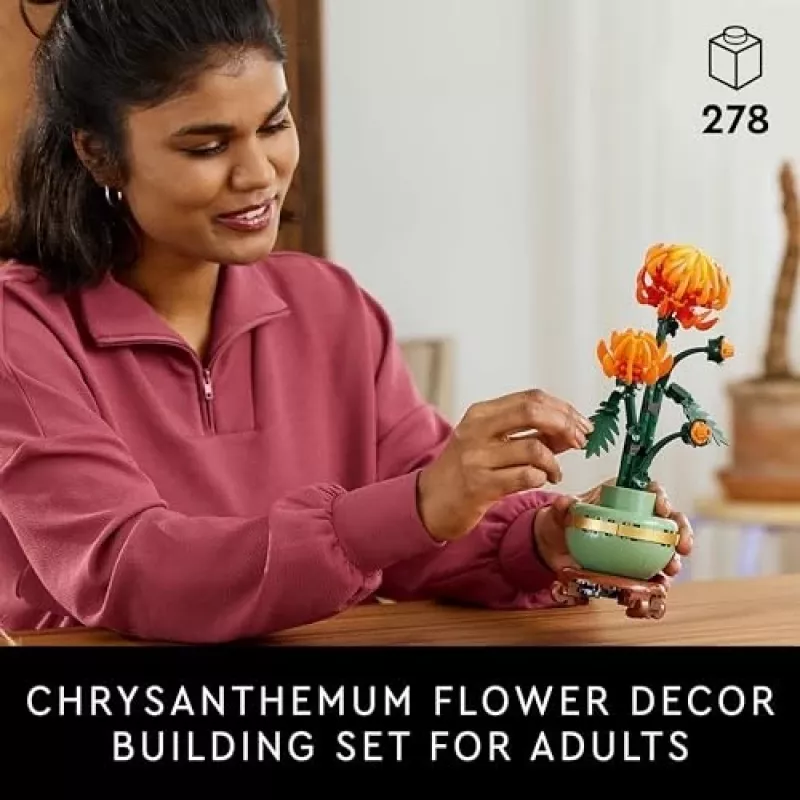 LEGO Icons Gelės chrizantemos statybos rinkinys Kūrybinis modelių rinkinys suaugusiems Statyti dirbtinį augalą Dovana moterims vyrams jai ar jam Namams biurui DE