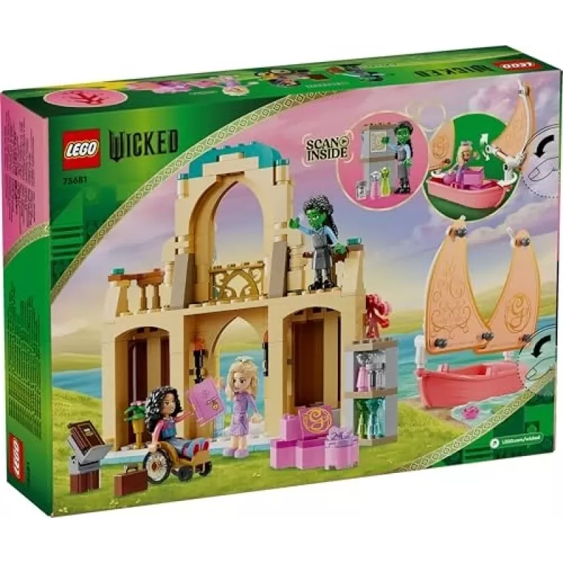 Statybinis žaislas LEGO rinkinys 75681 su Wicked, Glinda, Elphaba, Nessarose ir Shiz universiteto minifigūromis