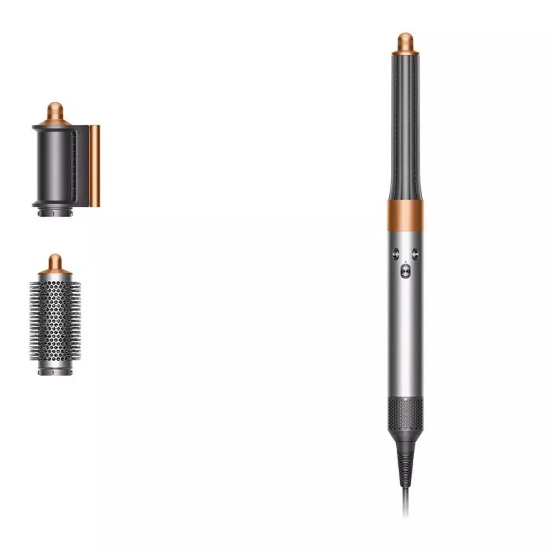 Multistyler Dyson Airwrap Origin Warm Copper Nickel — multistyler, 1300 W, 3 šilumos / greičio nustatymai, 360° pagrindas, 2,675 m laidas