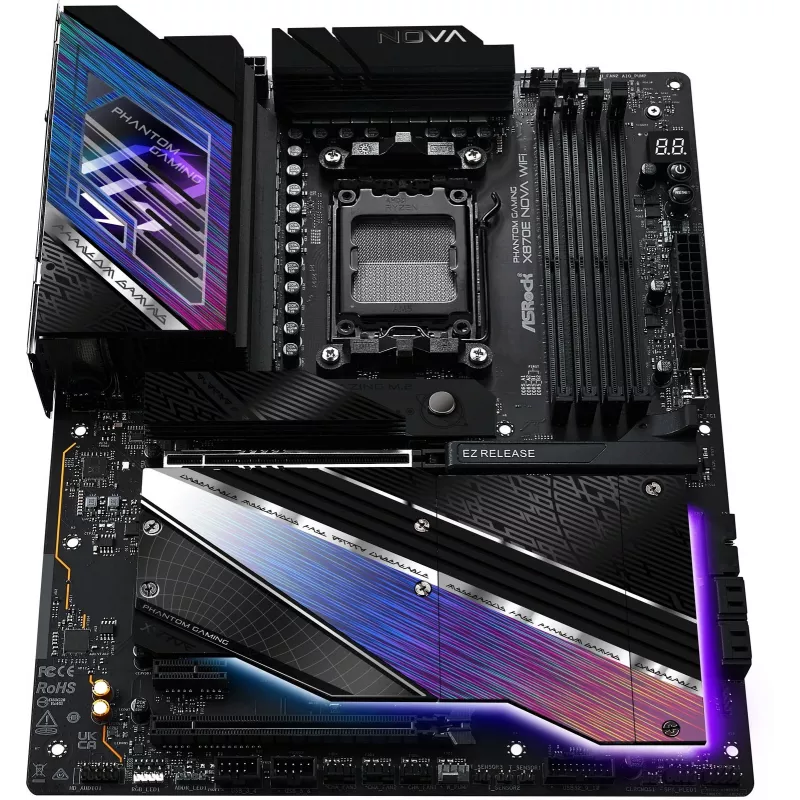 Motininė plokštė ASROCK MK X870E NOVA WIFI AMD X870E Socket AM5 ATX, DDR5, 4x DIMM, 256GB, Wi‑Fi 7, BT 5.4, 5Gb LAN, PCIe Gen5 M.2