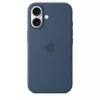 Silikoninis dėklas Apple iPhone 16 MagSafe Denim dangtelis mėlynas 6,1 colio