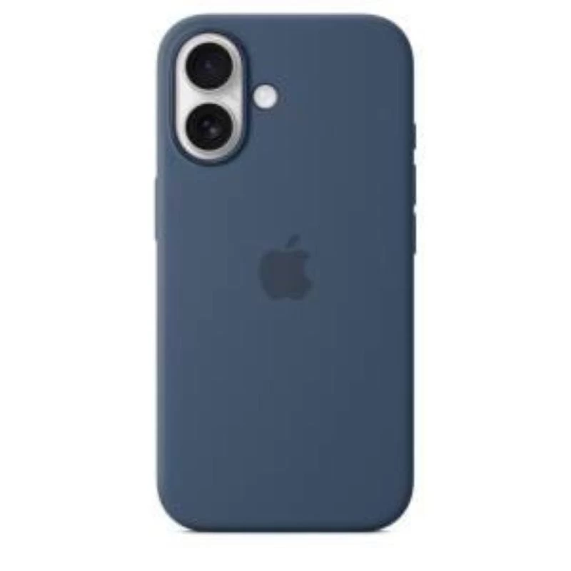 Silikoninis dėklas Apple iPhone 16 MagSafe Denim dangtelis mėlynas 6,1 colio