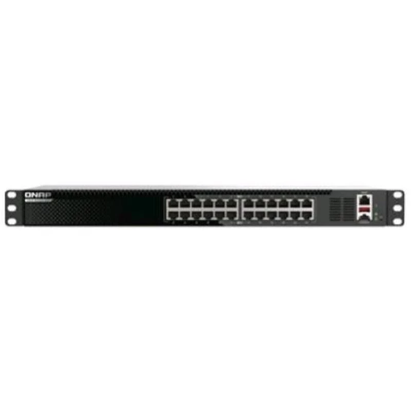 QNAP QSW-M3224-24T tinklo komutatorius Valdomas L3 10G Ethernet (100/1000/10000) 1U Juoda, Sidabrinė