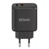 Lauko kroviklis SAVIO LA-06/B USB Type-C 30W Power Delivery 1x USB-C Juoda, 5–20V, 3A/9V, 3A/5V, 3A/12V, 2.1A