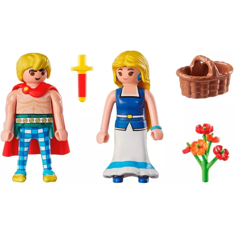 PLAYMOBIL | Asteriksas | Tragikomiksas ir Falbala | Įsimylėjusi pora iš Asterikso visatos | Žaislas vaikams nuo 5 metų | 71544