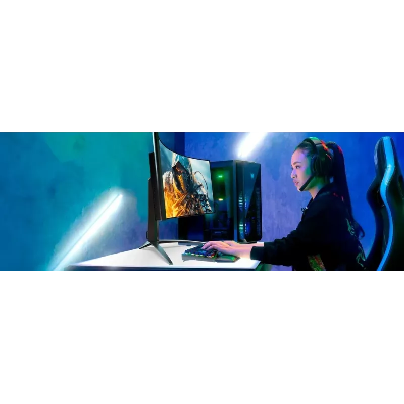 Monitorius Acer UM.TXXEE.001 39 colių UltraWide Quad HD OLED 3440×1440, 21:9, 0,03 ms, išlenktas, įmontuoti garsiakalbiai, USB šakotuvas, VESA