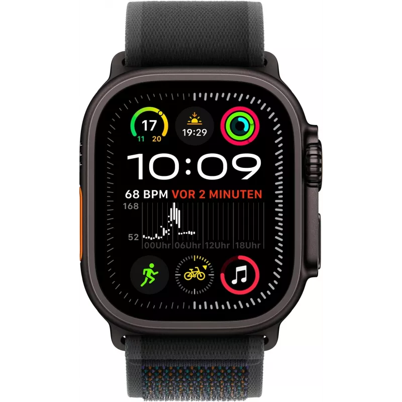 APPLE Watch Ultra 2 GPS + Cellular 49mm juodas titano korpusas su juoda Trail Loop - M/L
