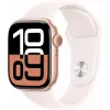 APPLE Watch Series 10 GPS 42mm rožinio aukso aliuminio korpusas su šviesiai rausvu sportiniu dirželiu - S/M
