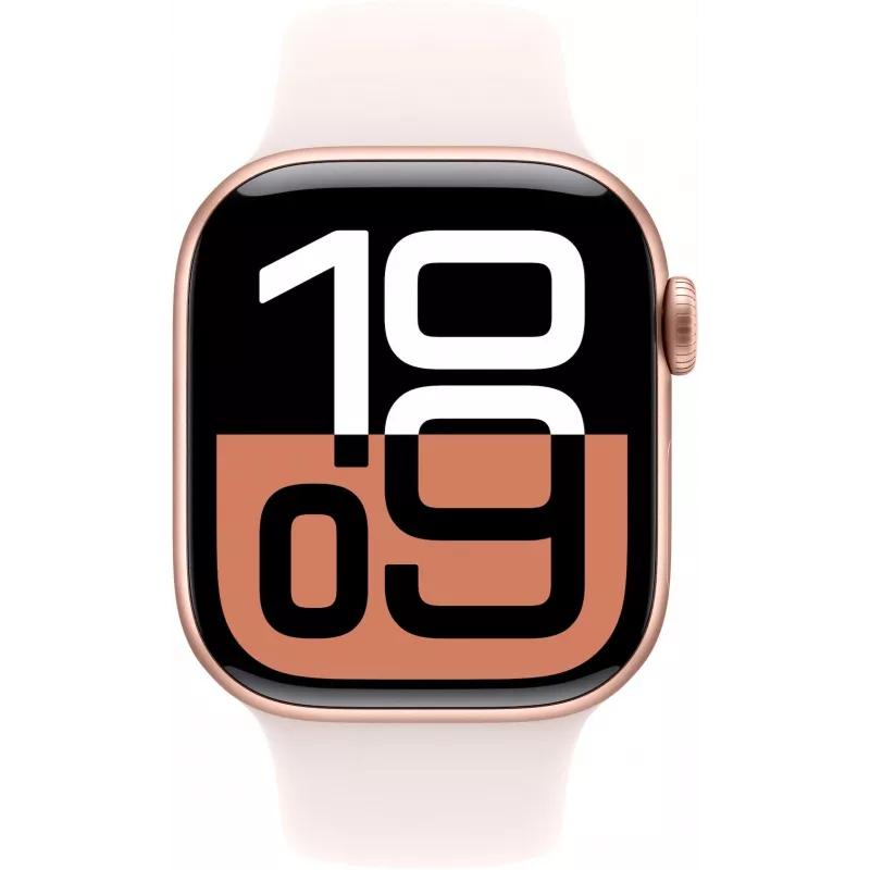 APPLE Watch Series 10 GPS 42mm rožinio aukso aliuminio korpusas su šviesiai rausvu sportiniu dirželiu - S/M