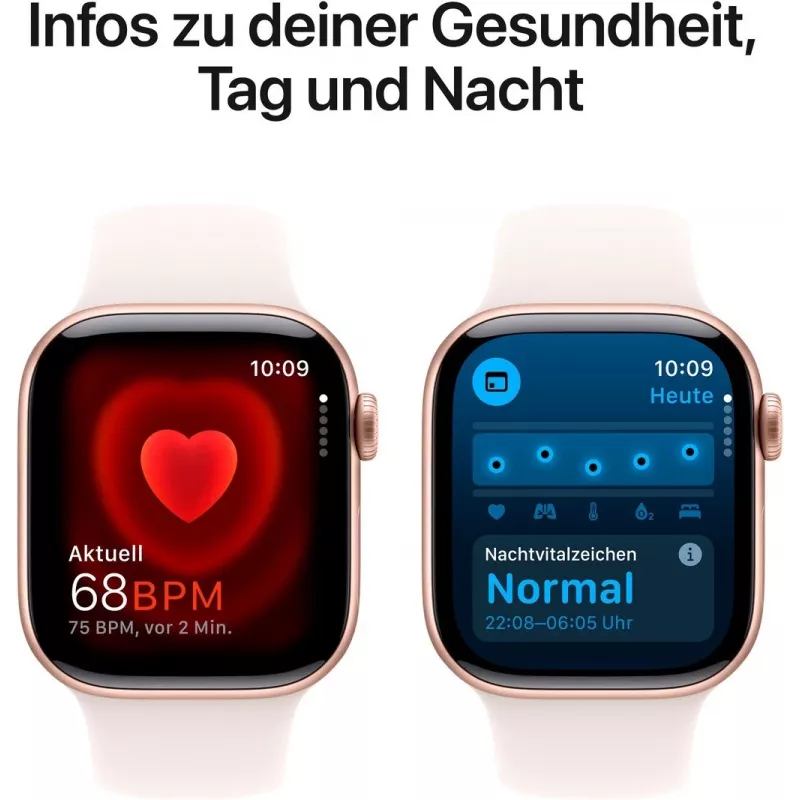 APPLE Watch Series 10 GPS 42mm rožinio aukso aliuminio korpusas su šviesiai rausvu sportiniu dirželiu - S/M