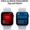 APPLE Watch Series 10 GPS 46 mm sidabrinis aliuminio korpusas su Blue Cloud sportine kilpa