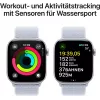 APPLE Watch Series 10 GPS 46 mm sidabrinis aliuminio korpusas su Blue Cloud sportine kilpa