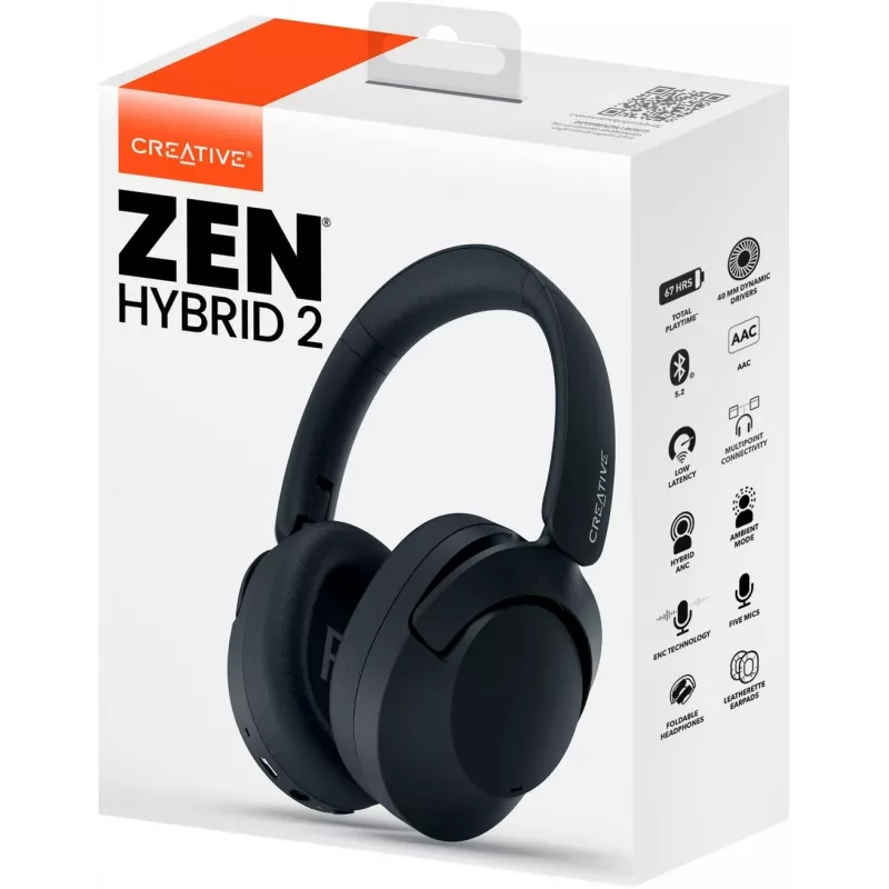 Creative Labs Zen Hybrid 2 ausinės laidinės ir belaidės lankelis Skambučiai/Muzika USB Type-C Bluetooth juodos