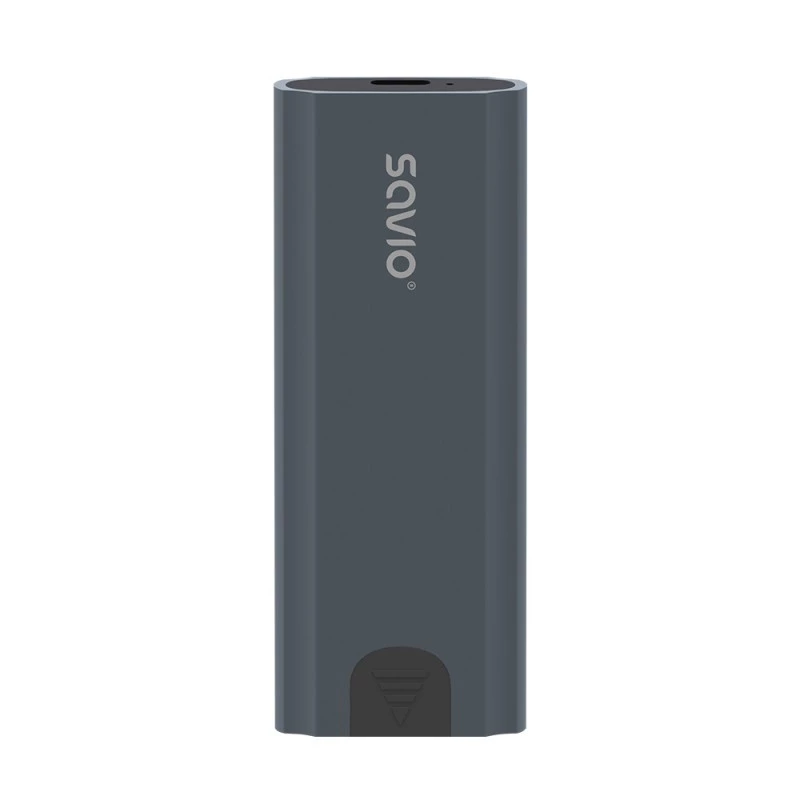 M.2 SSD korpusas SAVIO AK-67 pilkas, USB 10 Gbit/s, vieno M.2 disko palaikymas