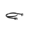 SATA III laidas LANBERG CA-SASA-13CU-0050-BK 0,5 m, SATA 7 kontaktų į 7 kontaktus, 6 Gbit/s, juodas