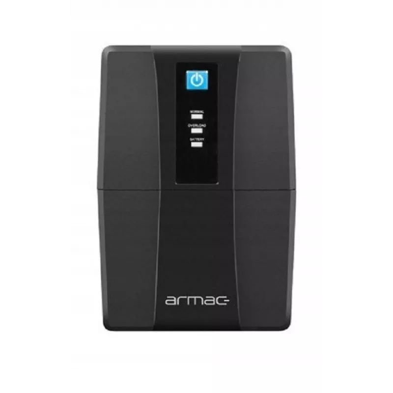 UPS ARMAC HL/850E/LED/V2 — Linijinė-interaktyvi 0,85 kVA, 480 W, 12 V 7 Ah baterija, 2 × Type E lizdai, AVR, 40 dB