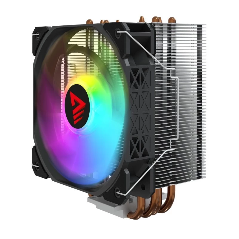 CPU oro aušintuvas SAVIO SAVGCOVORTEXX2ARGB su 4 šilumos vamzdeliais, 120 mm ARGB ventiliatoriumi, juodas