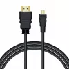 Savio CL-40/M HDMI (M) - micro HDMI (M) laidas su Ethernet, 2m, Juoda