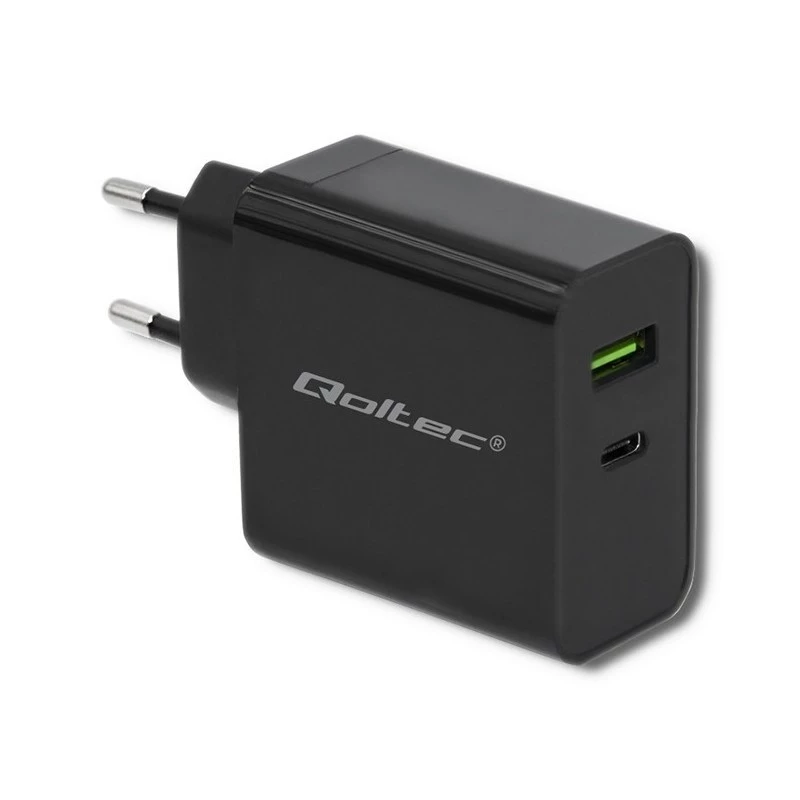 Maitinimo adapteris QOLTEC 51717 45W 20V 3A kintamosios srovės patalpų įkroviklis išmaniajam laikrodžiui, juodas