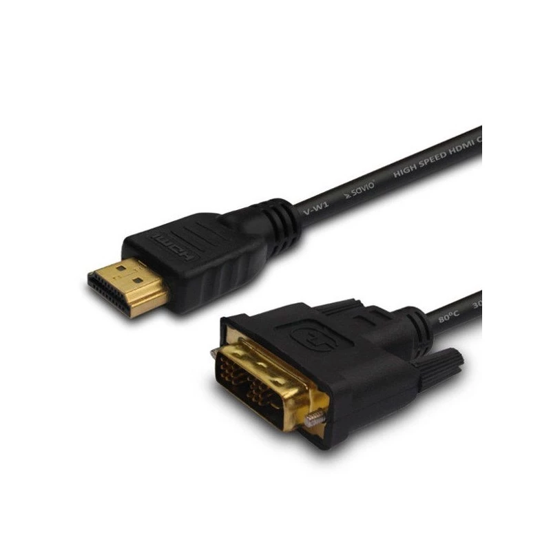 Savio CL-139 Laidas E Adapteris Vaizdo 1,8 M DVI-a HDMI Tipo a (Standartinis) Juodas