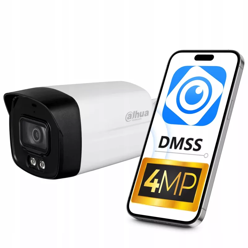 Dahua Technology 4MP Entry Smart Dual Light fiksuoto židinio kulkos formos tinklo kamera
