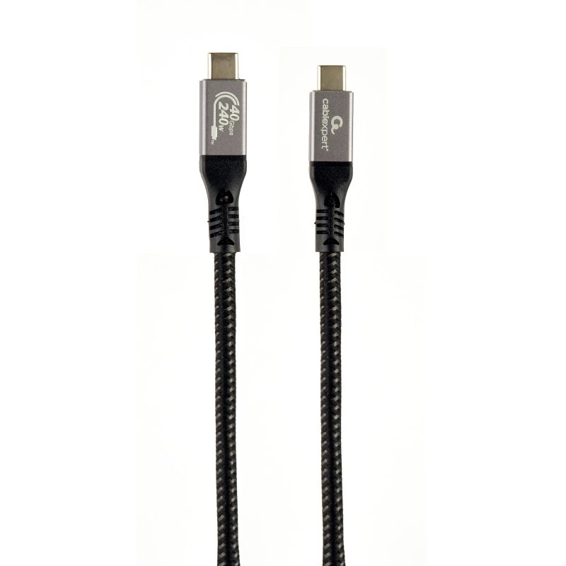 USB-C į USB-C kabelis GEMBIRD CCBP-USB4-CMCM240 1,5 m, USB4 Gen 3x2, 40 Gbit/s, 240 W, juodas