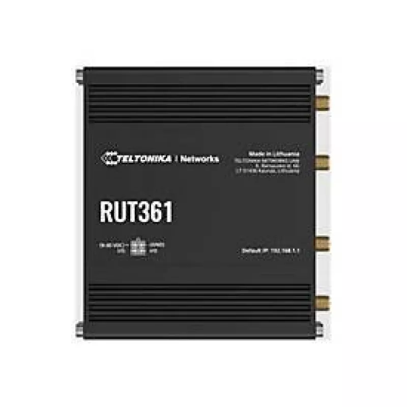 Teltonika pramoninis 4G LTE maršrutizatorius RUT361 Cat 6 LTE, WiFi 4, 2x RJ45 100 Mb/s, IP30