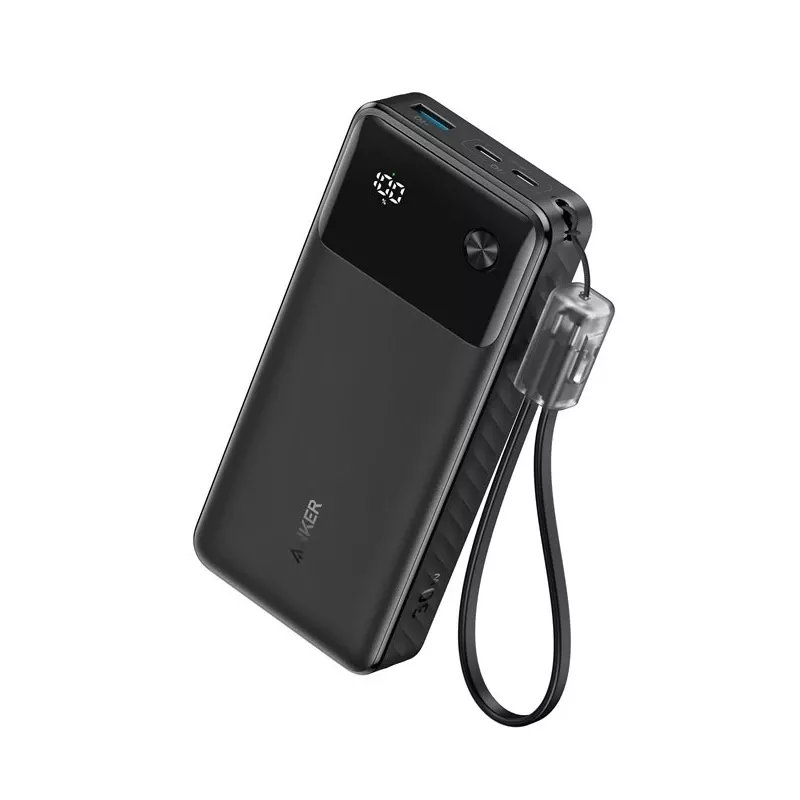 Išorinė baterija su USB-C kabeliu 20000 mAh 30 W juoda