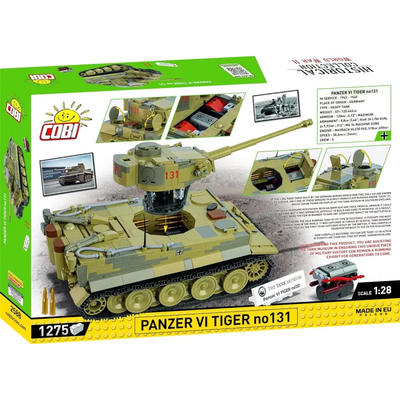 Statybinis rinkinys COBI Panzer VI Tiger no131 1275 detalės