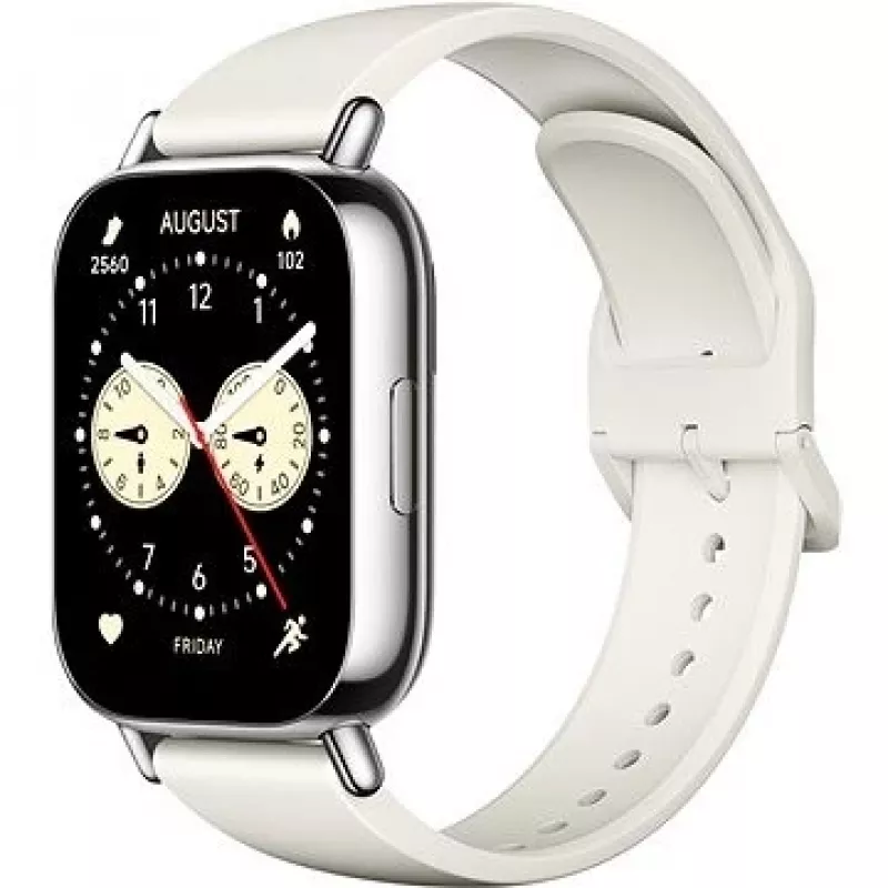Išmanusis laikrodis „Xiaomi Redmi Watch 5 Lite“ – 1,96 colio AMOLED, GPS, 470 mAh, aukso korpusas, baltas TPU dirželis