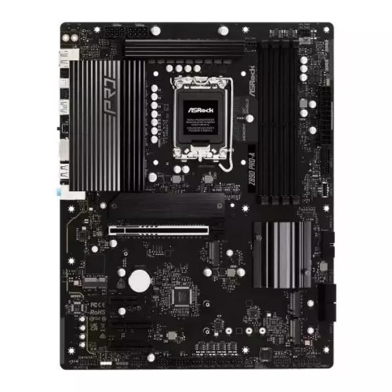 Motininė plokštė ASRock Z890 Pro-A ATX — Intel Z890 mikroschemų rinkinys, LGA 1851, DDR5, 4x DIMM, 256GB, 2.5Gb LAN, PCIe Gen5