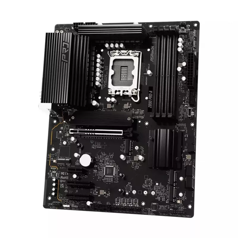 Motininė plokštė ASRock Z890 Pro-A ATX — Intel Z890 mikroschemų rinkinys, LGA 1851, DDR5, 4x DIMM, 256GB, 2.5Gb LAN, PCIe Gen5