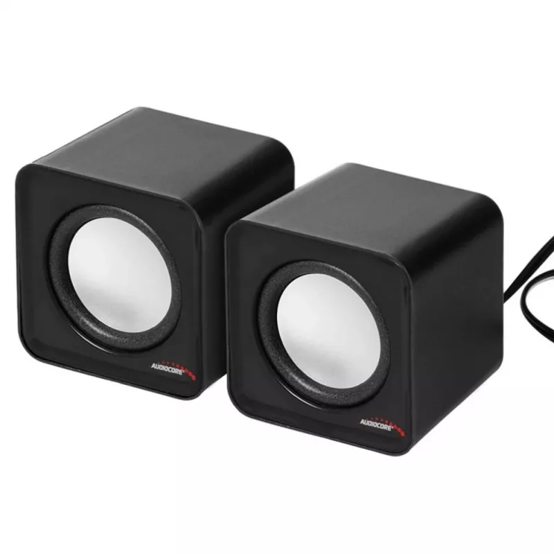 2 krypčių PC garsiakalbis Audiocore AC870 B — 3 W RMS, laidinis USB maitinimas, 3,5 mm įvestis, 2.0 kanalai