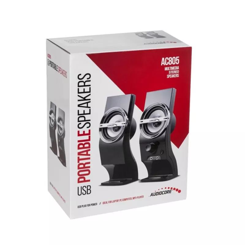 Audiocore AC805 stereofoninės kolonėlės 2.0 PC 6W juodos