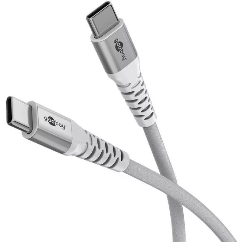 Goobay KAB USB-C (ST-ST) 2m jungiamasis laidas su tekstiliniu apvalkalu, baltas USB laidas USB 2.0 USB C (70194)
