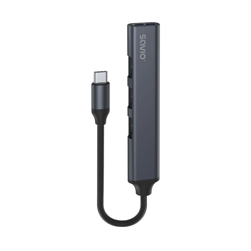 USB 3.0 4 prievadų sąsajos šakotuvas SAVIO AK-71 su USB-C, 5000 Mbit/s, 2 metų garantija