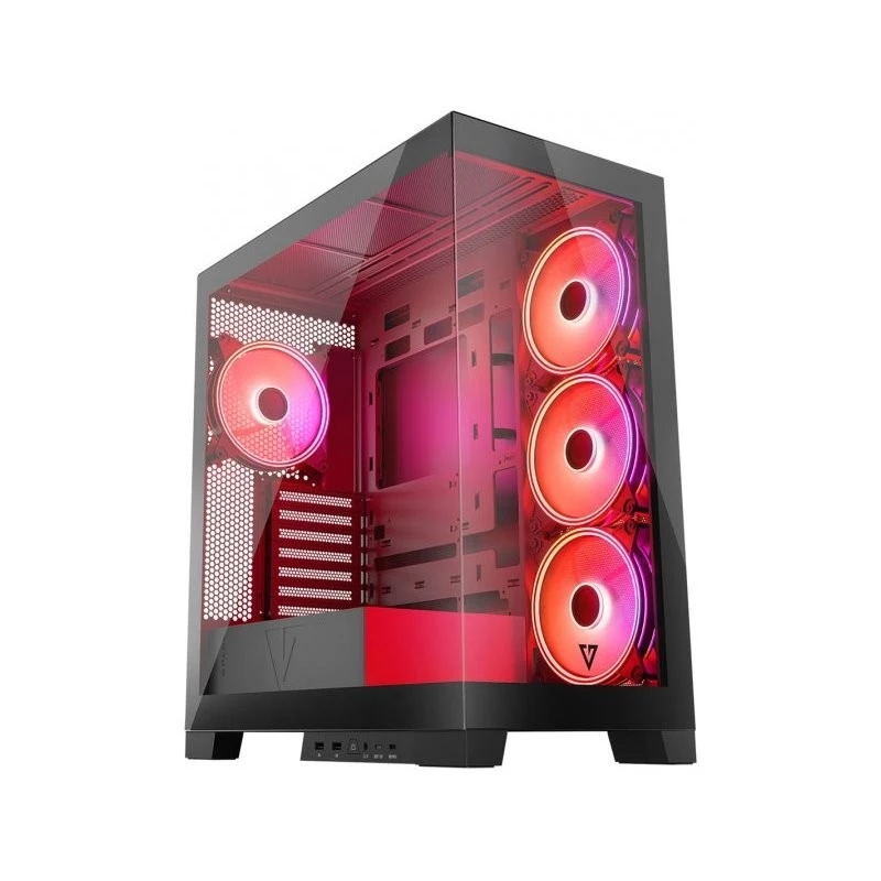 PC korpusas MODECOM Volcano SPACE APEX ARGB Midi Tower, grūdintas stiklas, USB-C, palaiko ATX/microATX/Mini-ITX, GPU iki 430 mm, CPU aušintuvas iki 180 mm