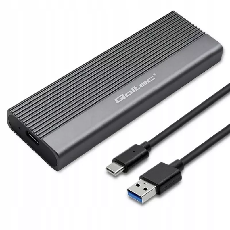 Qoltec korpusas SSD M.2 diskui, SATA, NGFF, USB-C