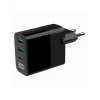 Gembird TA-UC-PDQC30LCD-BK-02 mobile device charger Universal Juoda AC Fast charging vidinis