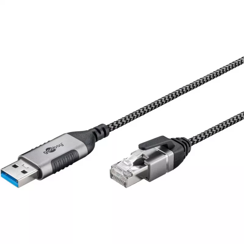 Goobay eterneto laidas USB-A 3.0 į RJ45 plonas 1 m - jungia maršrutizatorių, modemą arba (74393)