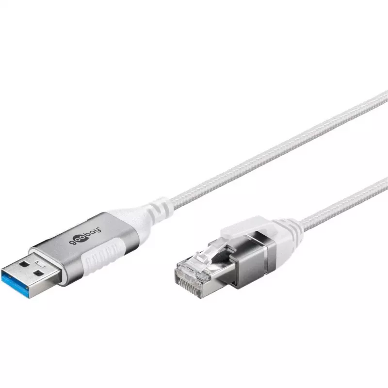 Goobay eterneto laidas USB-A 3.0 į RJ45 plonas 10 m – jungia maršrutizatorių, modemą arba (74383)