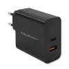 Qoltec 52381 Super Quick PD įkroviklis | 1xUSB-C | 1xUSB | 90W | 5-20V | 2.4-4.35A | Juodas