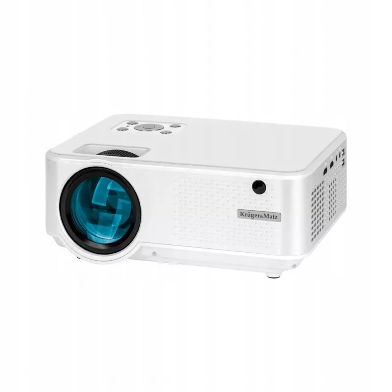 Standartinio nuotolio projektorius kruger & matz V-LED20 FullHD 1080p 1920×1080, LED, 1,4:1 projekcija, 15–150 colių ekranas, Bluetooth, 3 W garsiakalbis