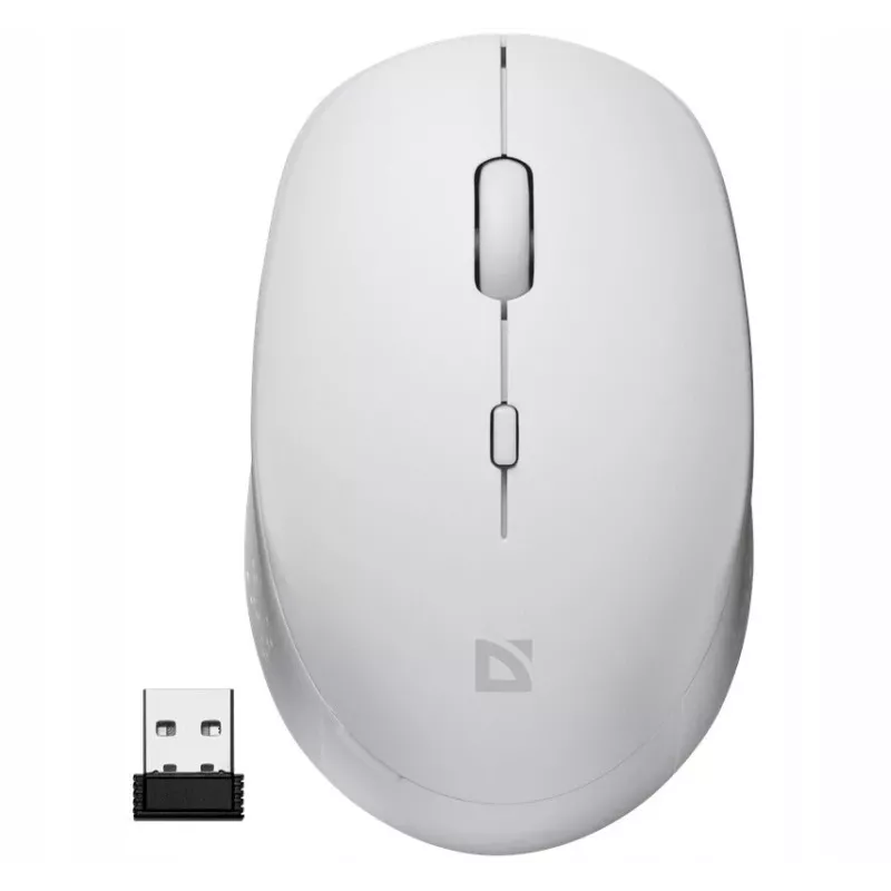 Belaidė pelė su tyliu spustelėjimu AURIS MB-027 800/1200/1600 DPI balta