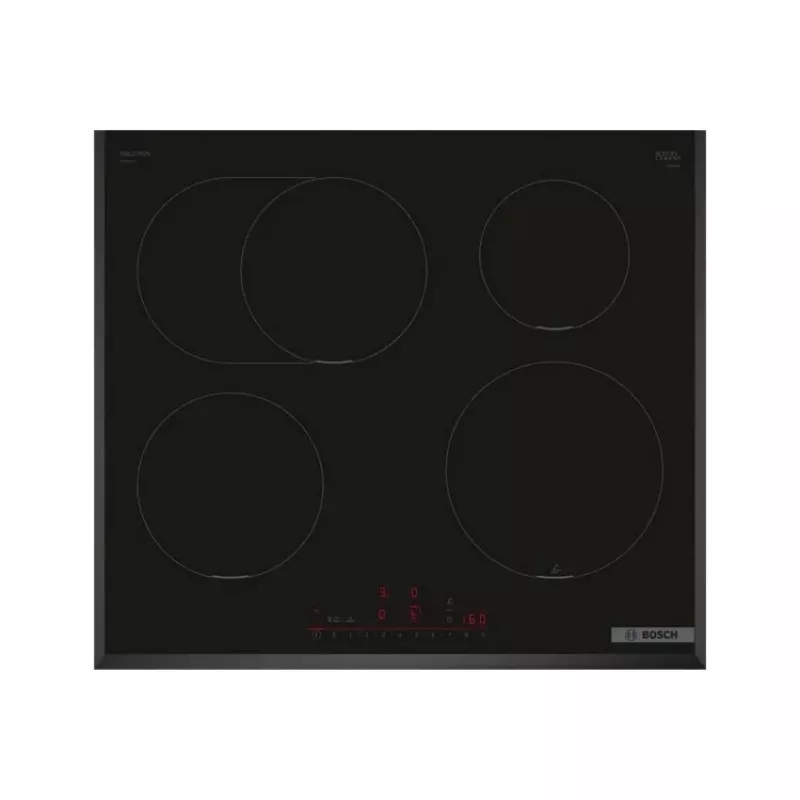 Indukcinė kaitlentė Bosch PIF651HC1E, 60 cm, 4 zonų, jutiklinis valdymas, juoda, 7400 W prijungimo galia