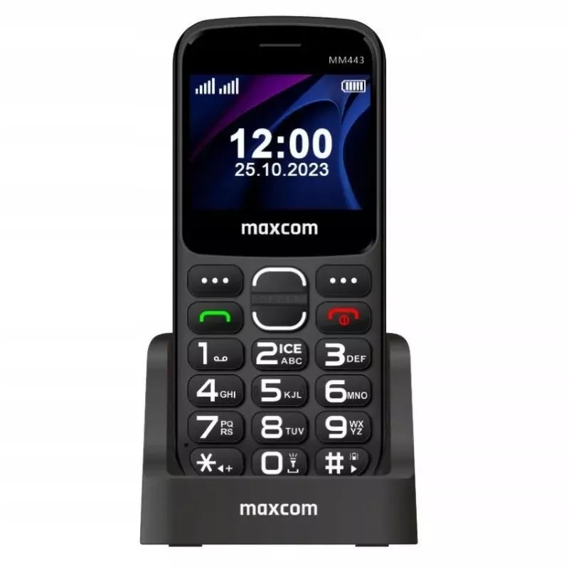 Maxcom Comfort MM443 S su įkrovimo stotele juoda/juoda