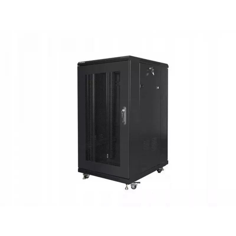 Laisvai stovinti spinta LANBERG FF01-6822-23B 22U, 19 colių bėgiai, 1159×600×800 mm, IP20, ratukai, rakinama spyna, juoda