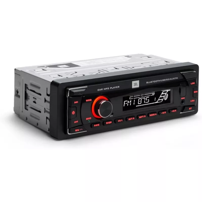 Automobilinis grotuvas JBL Celebrity 100 — vieno DIN MP3 grotuvas su USB ir AUX įėjimais