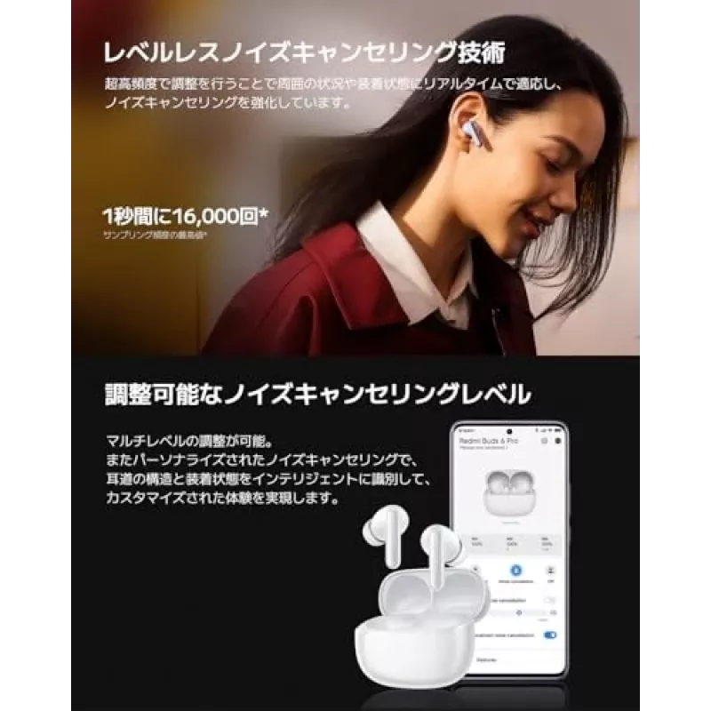 Ausinės „Xiaomi Buds 6 Pro“ — dvinarės belaidės ausinės, Bluetooth 5.3, ANC, IP54, 36 h su dėklu, belaidis įkrovimas, USB-C, kosminė juoda